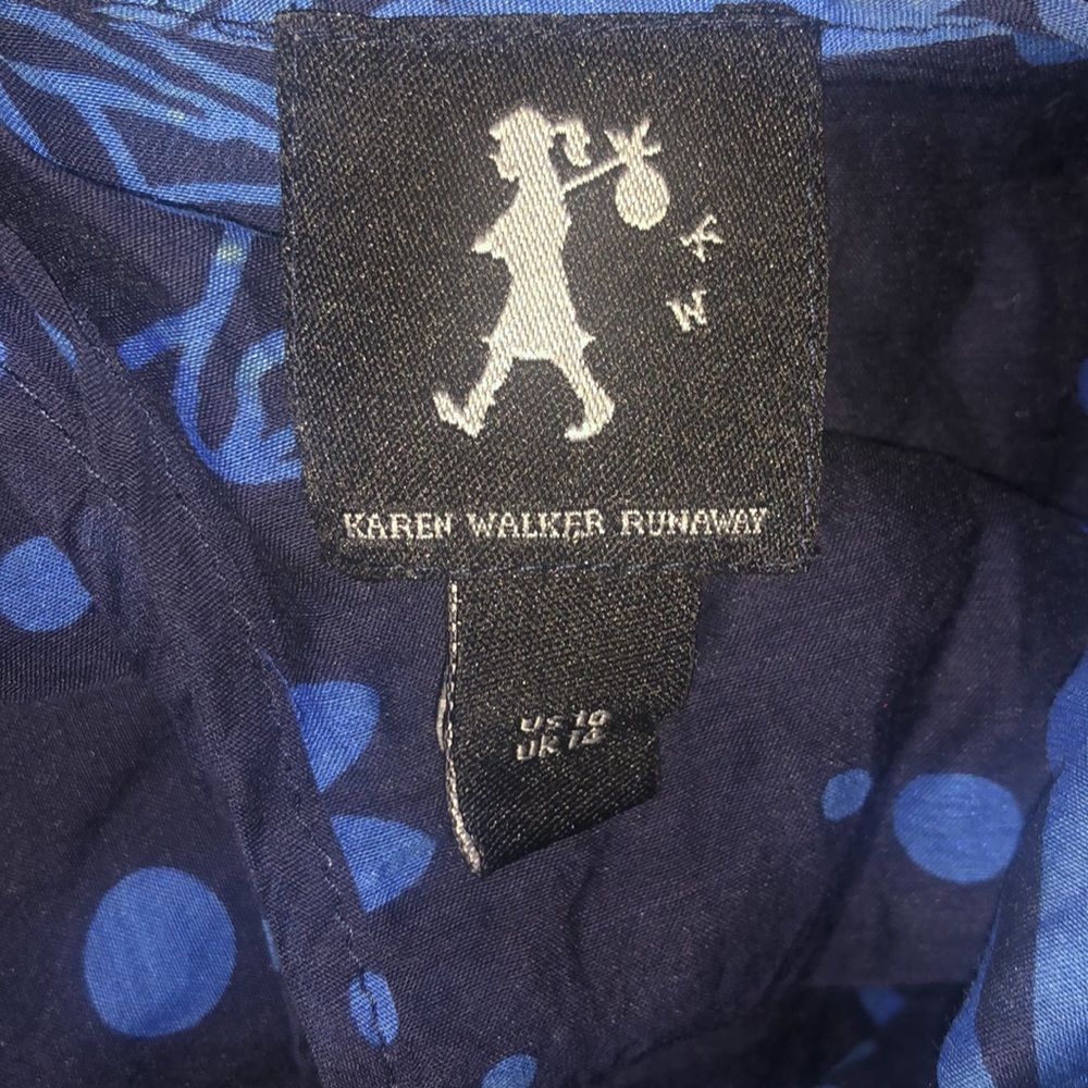 Karen Walker Runaway Flare 1/2 Sleeve Flies Floral - Picture 3 of 4